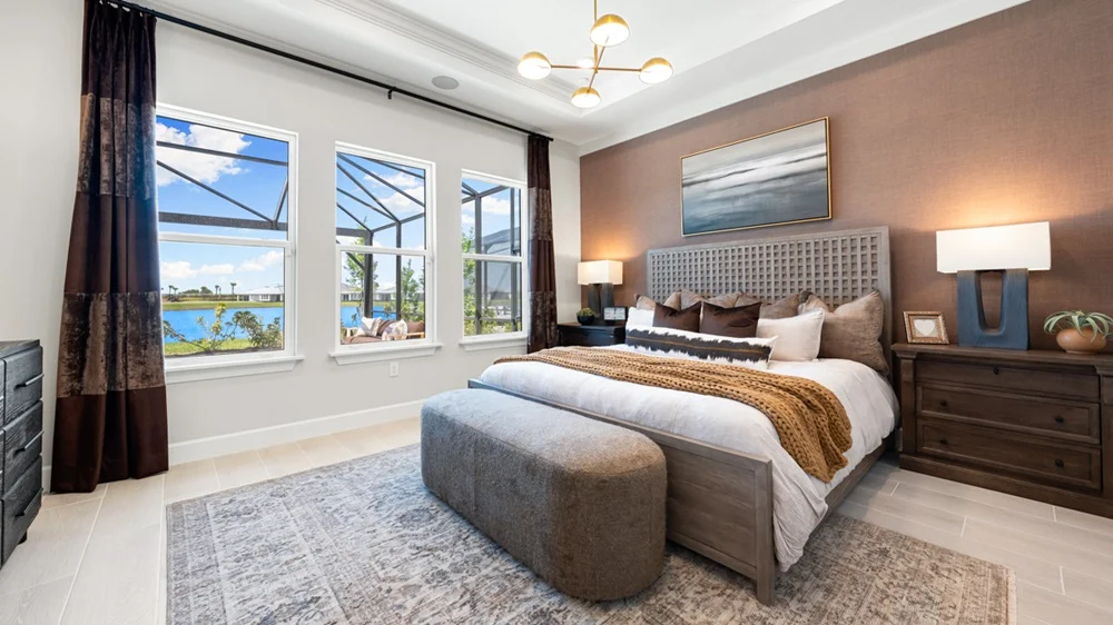 A guest bedroom suite in the Lavello, ready for visiting family